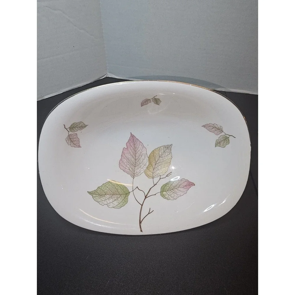 FALLING LEAVES Edelstein made in Bavaria Germany Serving Bowl Vintage Gold Trim